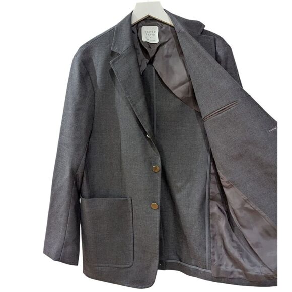 United Tokyo Men's Size 2 Slim Fit Wool Blend Three Button Blazer Charcoal Grey - Picture 4 of 8